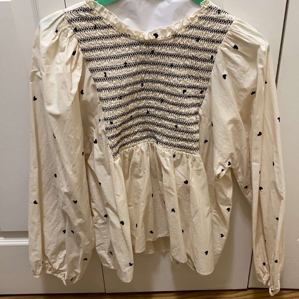 Zara Linen Heart Top